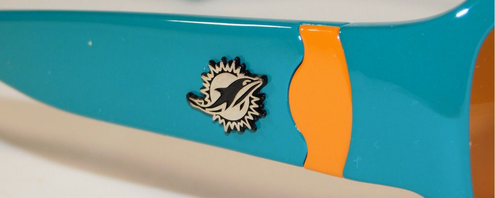 Miami Dolphins Blue Polarized Bombshell Sunglasses Team Logo